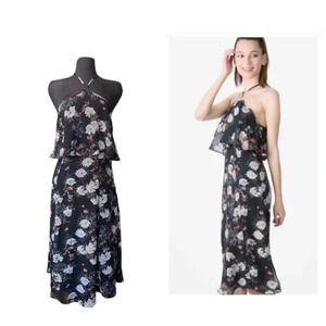 Kimchi Blue floral print black midi dress Sz 8 NWT